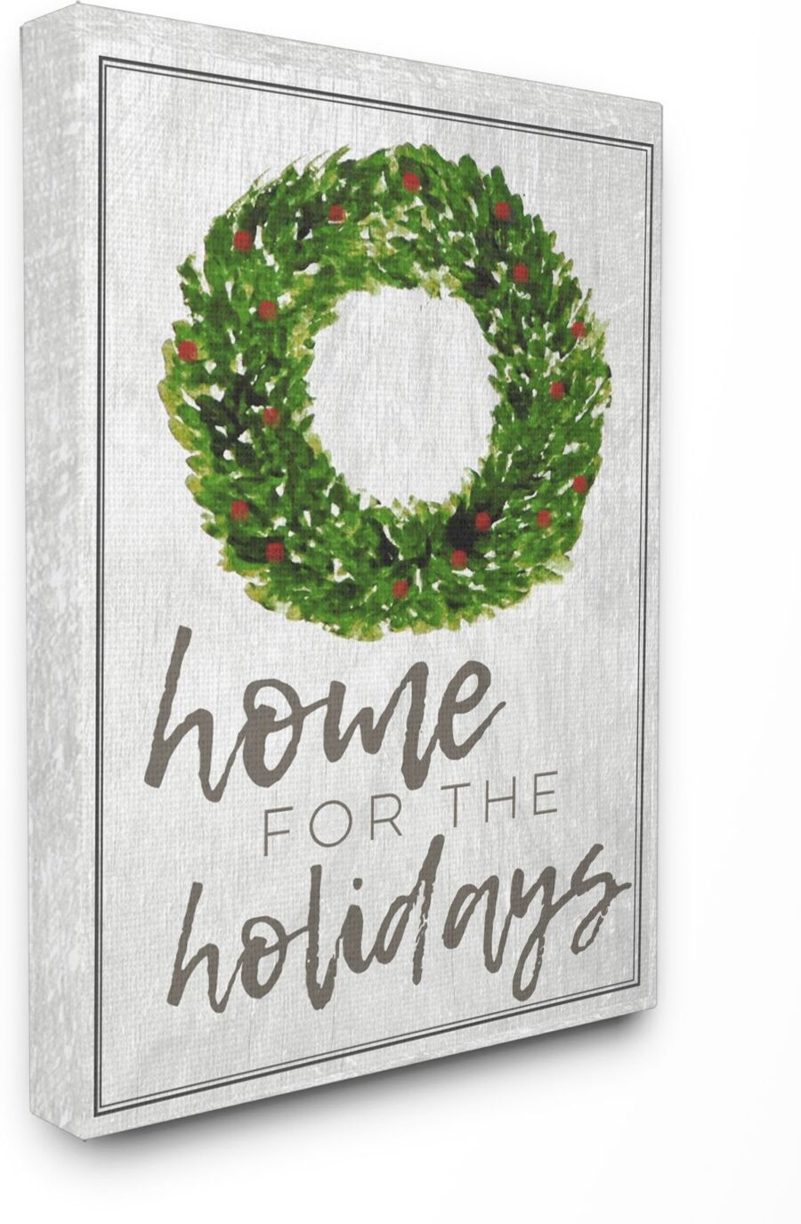 Stupell Industries Home For the Holidays Wreath Christmas Canvas Wall Art, 30