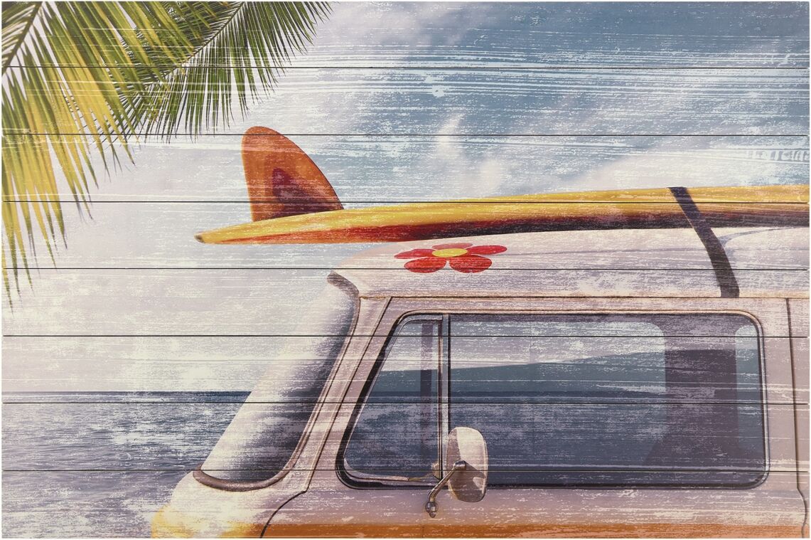 Empire Art Direct Beach Bound Arte de Legno Digital Print on Solid Wood Wall Art, 30