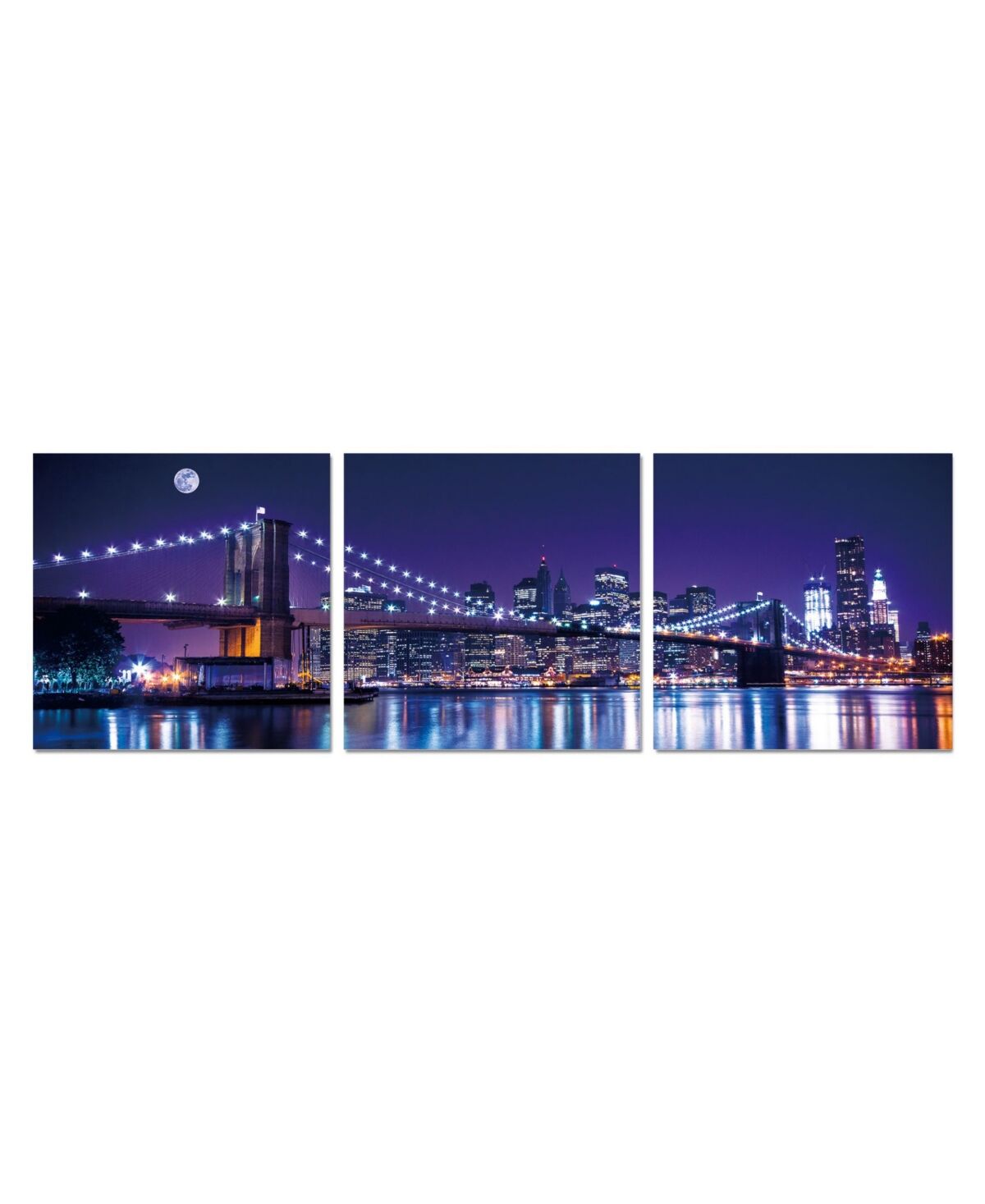 Chic Home Decor Cityline 3 Piece Wrapped Canvas Wall Art Nyc Skyline -27