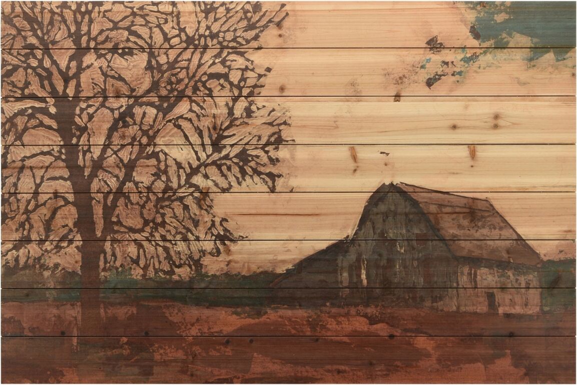 Empire Art Direct 'Erstwhile Barn 2' Arte De Legno Digital Print on Solid Wood Wall Art - 30