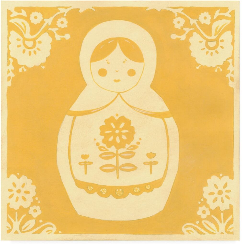 Trademark Global June Erica Vess Russian Doll in Yellow Canvas Art - 36.5