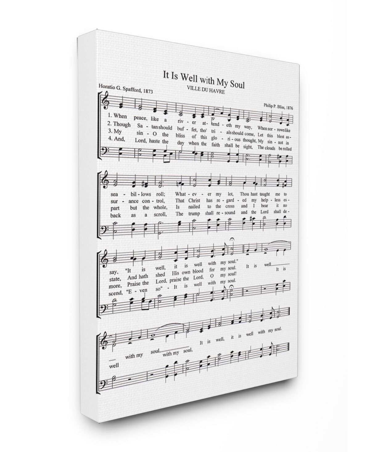 Stupell Industries It is Well With My Soul Vintage-Inspired Sheet Music Canvas Wall Art, 30
