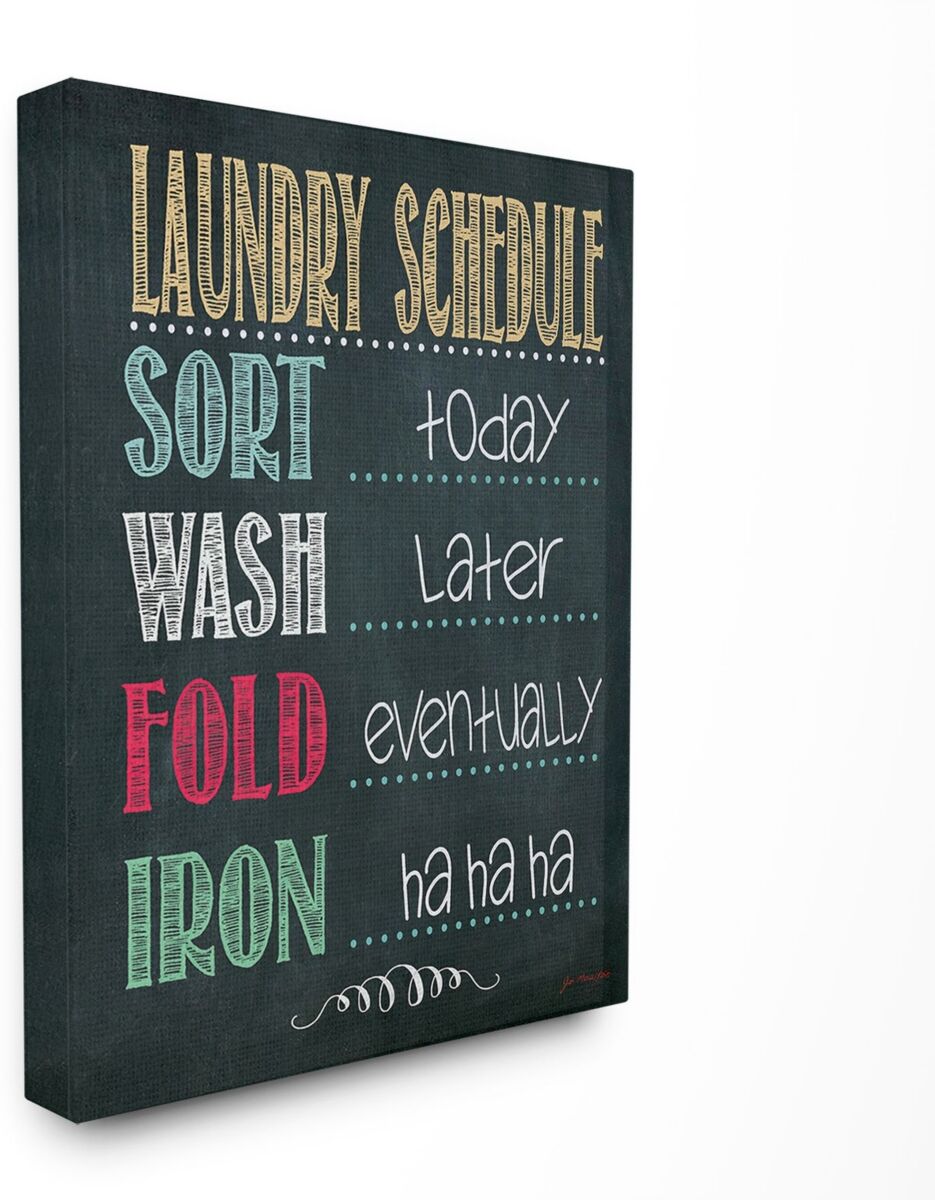 Stupell Industries Home Decor Laundry Schedule Chalkboard Bathroom Canvas Wall Art, 30