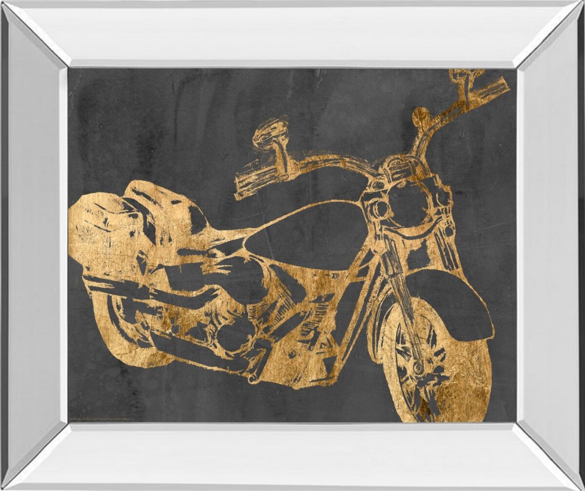 Classy Art Motorcycle Bling I by Jennifer Goldberger Mirror Framed Print Wall Art, 22