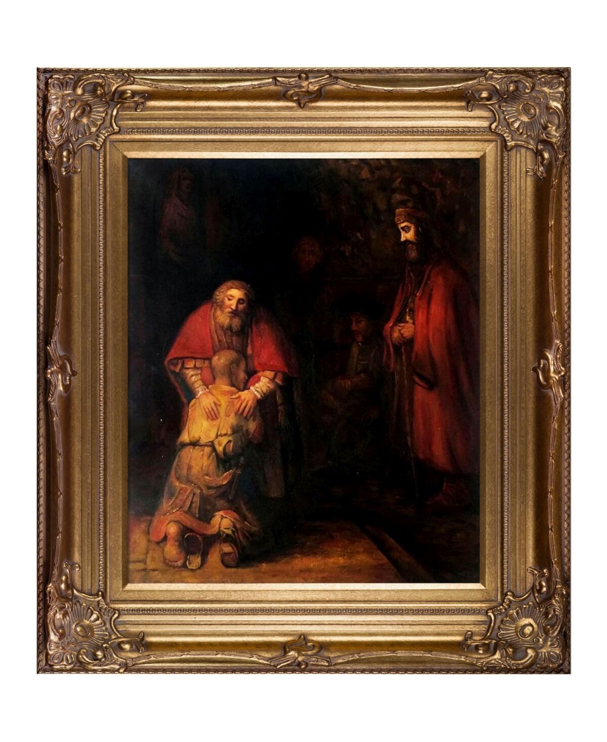 La Pastiche by Overstockart Return of The Prodigal Son by Rembrandt with Renaissance Frame Oil Painting Wall Art, 34