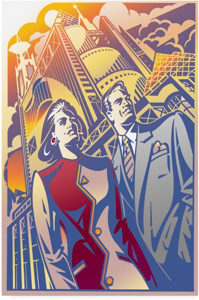 Trademark Global David Chestnutt Architectural Business Couple Canvas Art - 36.5