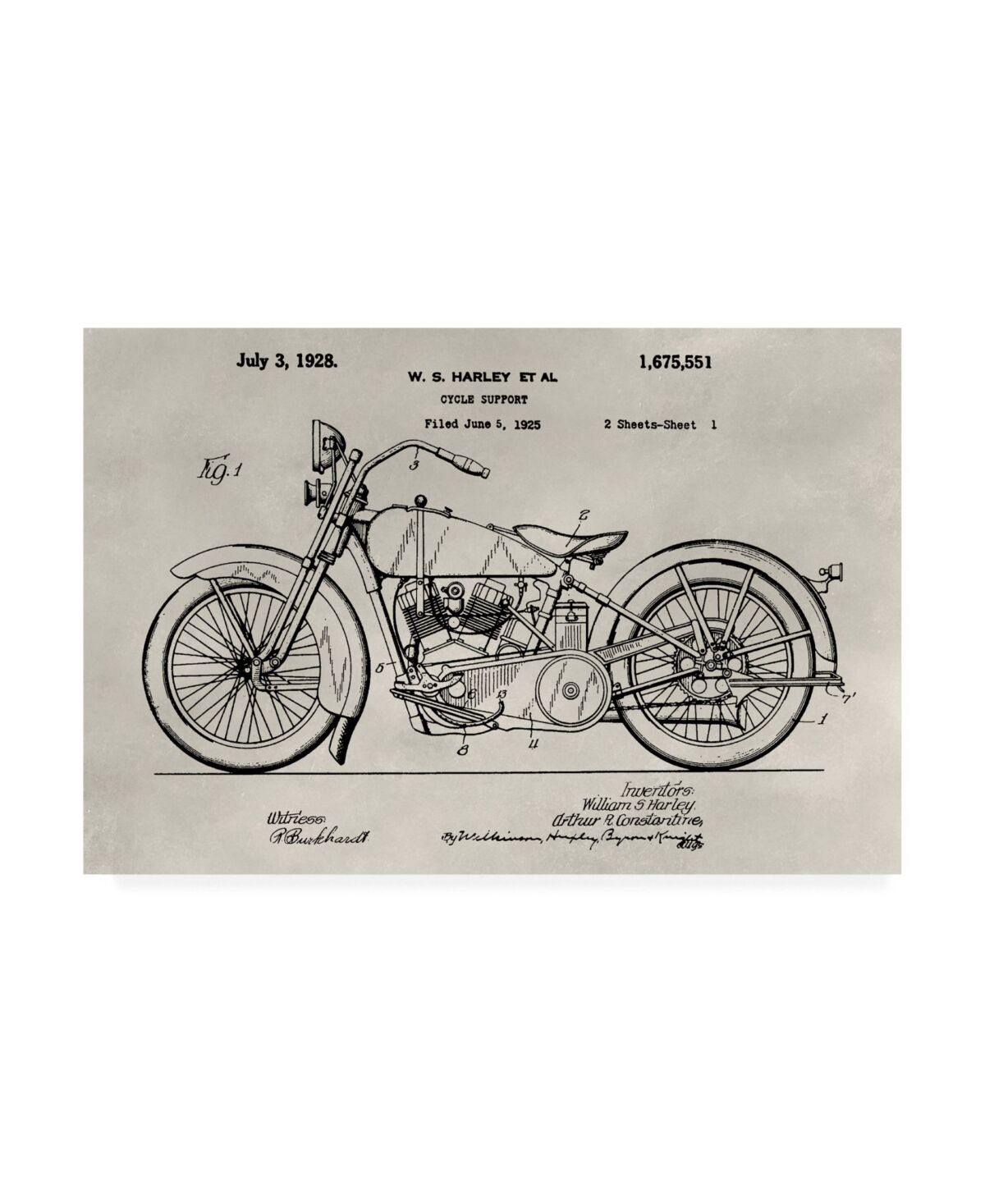 Trademark Global Alicia Ludwig Patent Motorcycle Canvas Art - 36.5