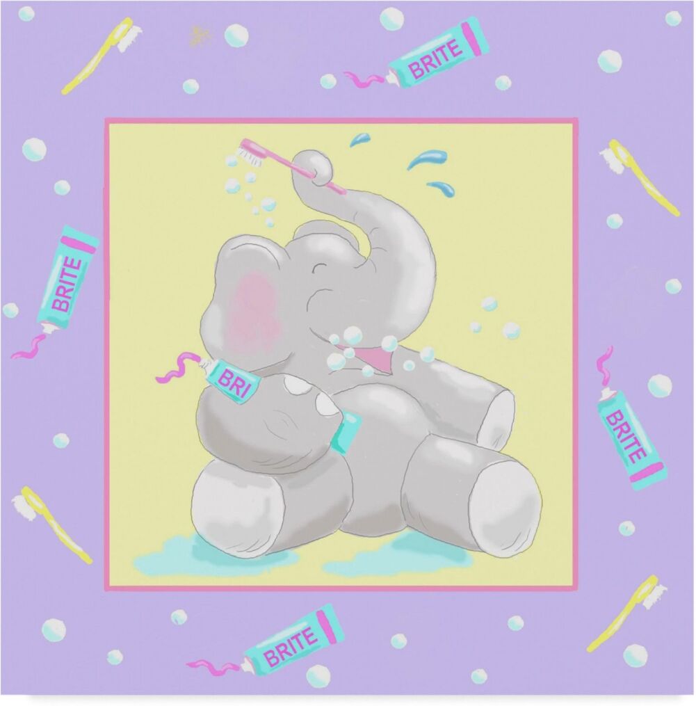 Trademark Global Jade Reynolds Baby Elephant Bath I Canvas Art - 27