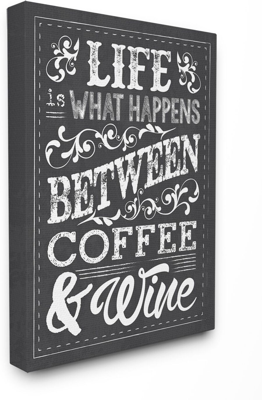 Stupell Industries Home Decor Life, Between Coffee and Wine Chalk Art Canvas Wall Art, 30