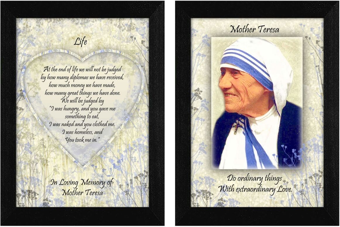 Trendy Decor 4U Life Quotes by Mother Teresa Collection, Printed Wall Art, Ready to hang, Black Frame, 10