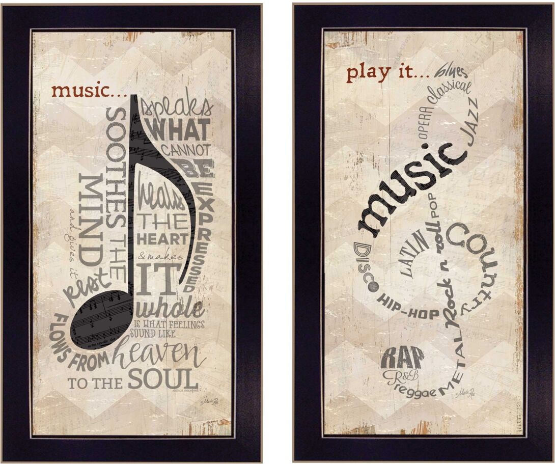 Trendy Decor 4U Music Collection By Marla Rae, Printed Wall Art, Ready to hang, Black Frame, 22