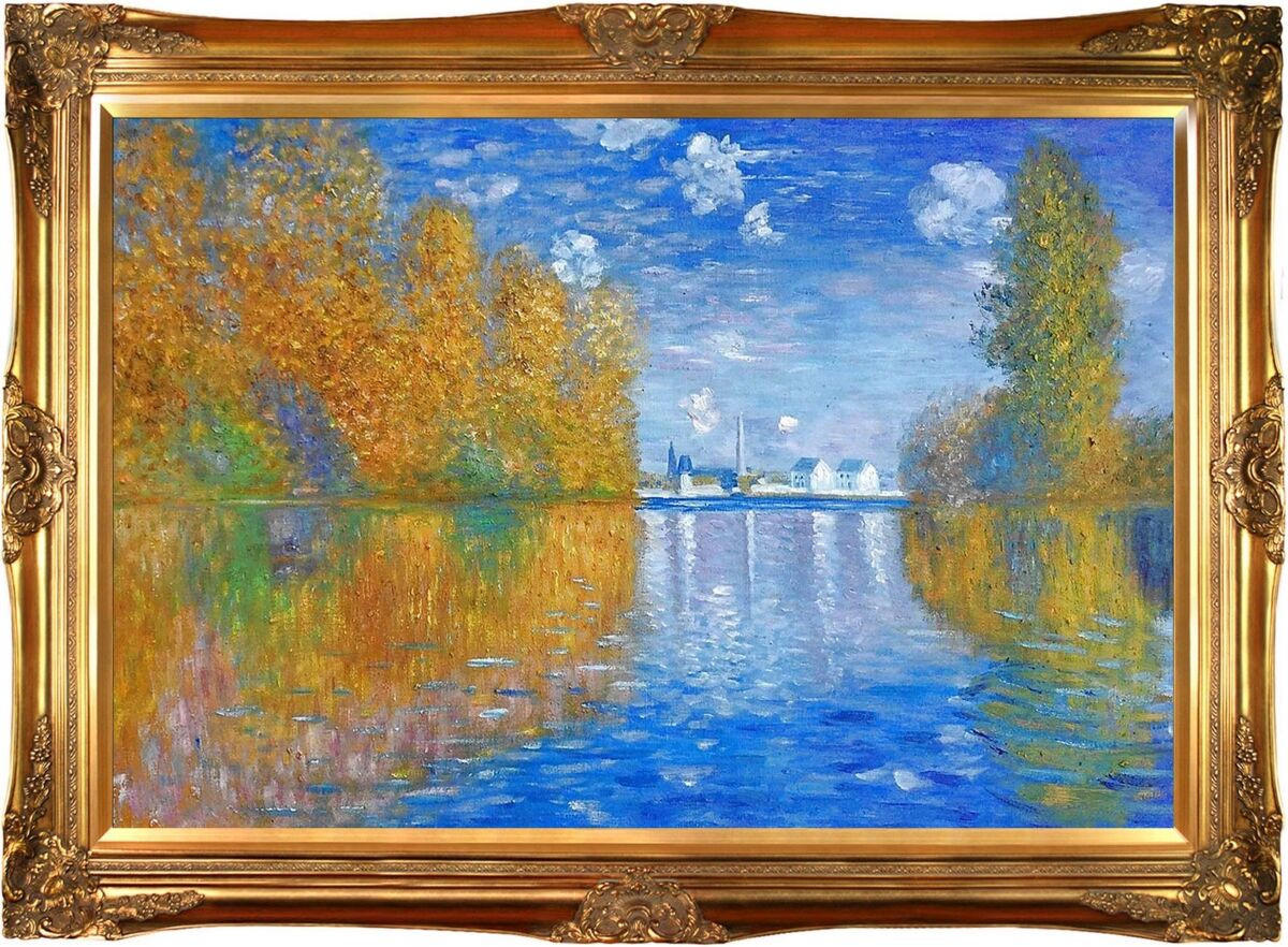 La Pastiche by Overstockart Autumn at Argenteuil by Claude Monet with Victorian Frame Oil Painting Wall Art, 44