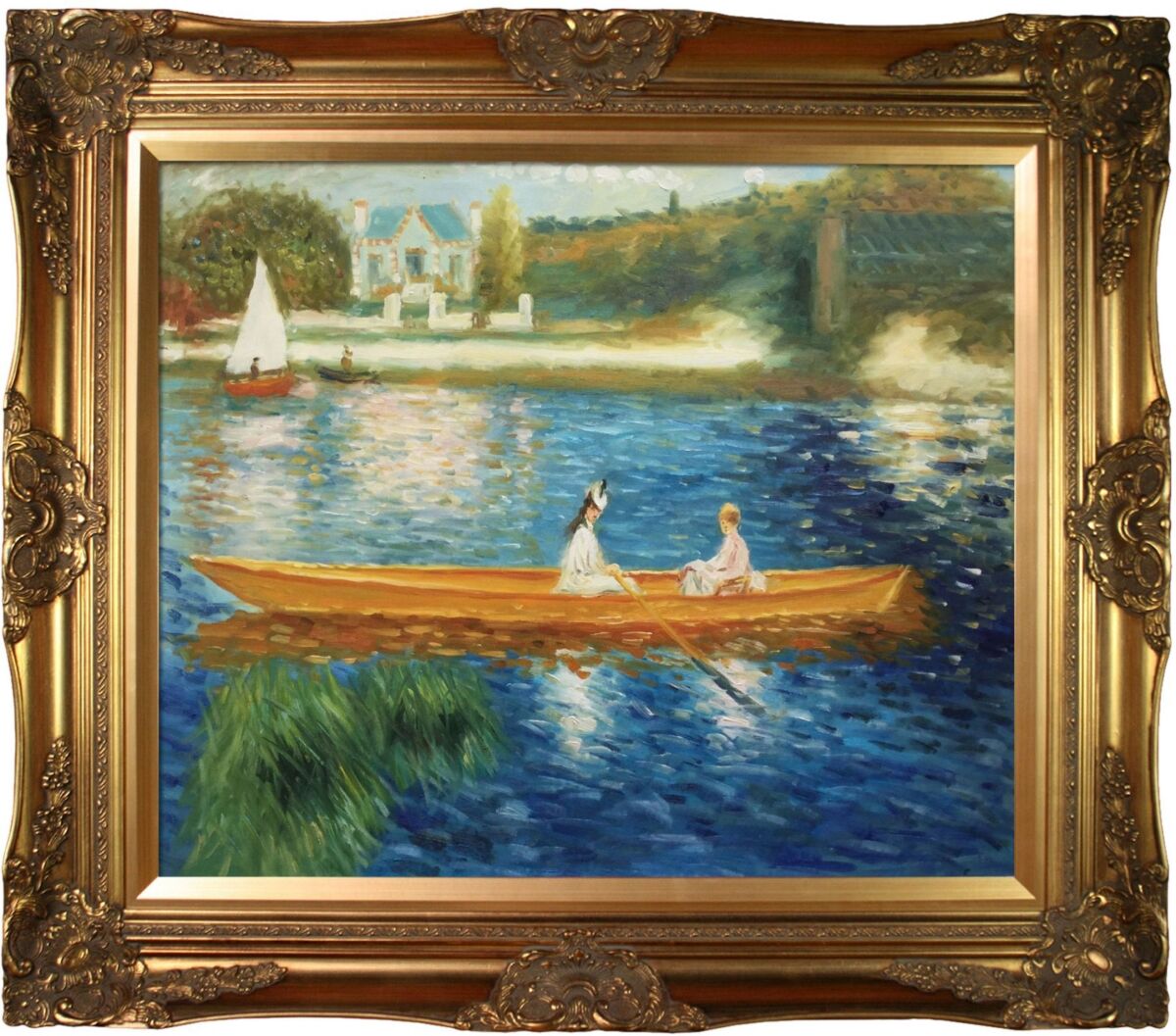 La Pastiche by Overstockart Boating on The Seine by Pierre-Auguste Renoir with Victorian Frame Oil Painting Wall Art, 32