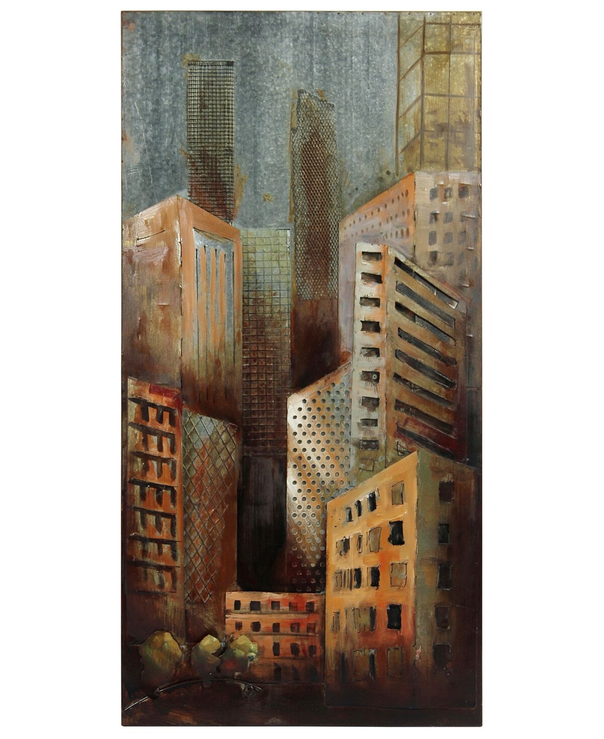 Empire Art Direct Gray Architecture 1 Mixed Media Iron Hand Painted Dimensional Wall Art, 48