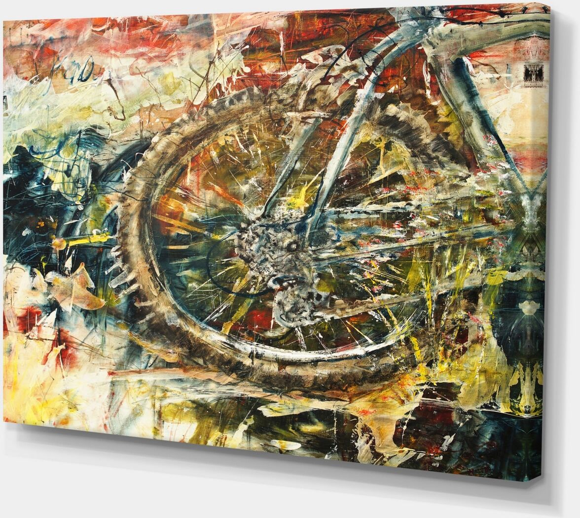 Design Art Designart Mountain Bike Oil Painting Abstract Canvas Artwork - 32