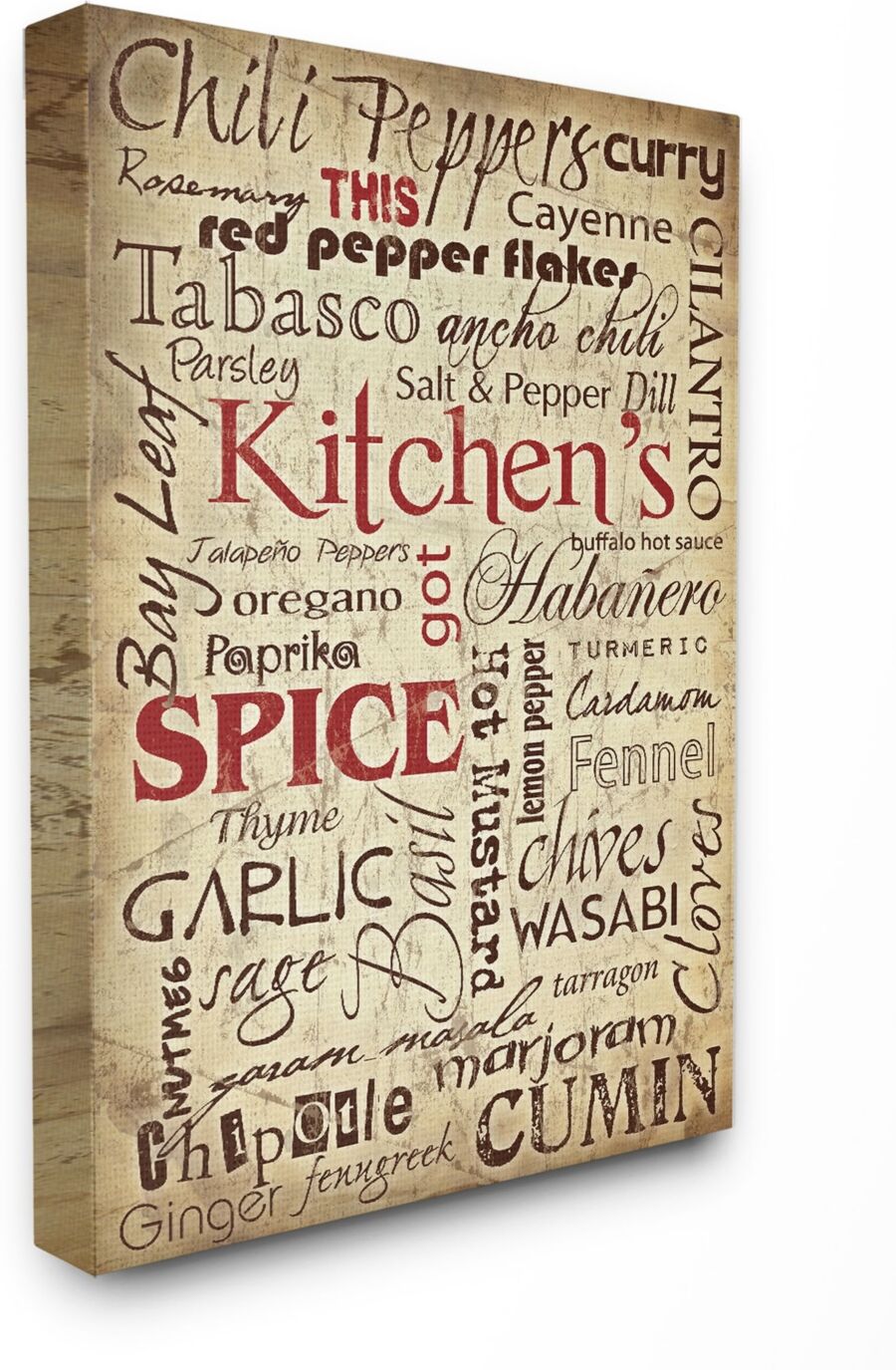 Stupell Industries Home Decor Kitchen Spice Typography Canvas Wall Art, 30