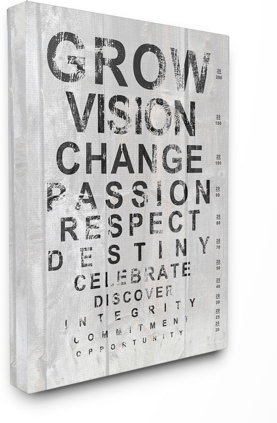 Stupell Industries Home Decor Grow Eye Chart Inspirational Typography Canvas Wall Art, 30