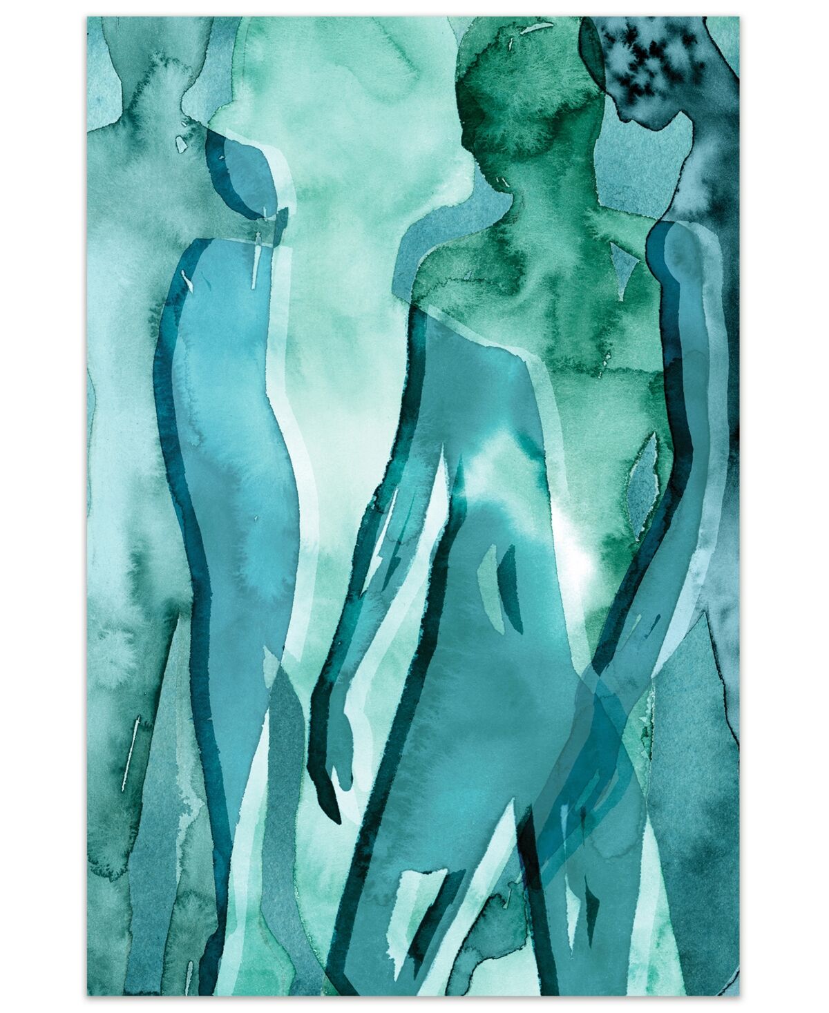 Empire Art Direct Water Women I Frameless Free Floating Tempered Art Glass Wall Art by Ead Art Coop, 48