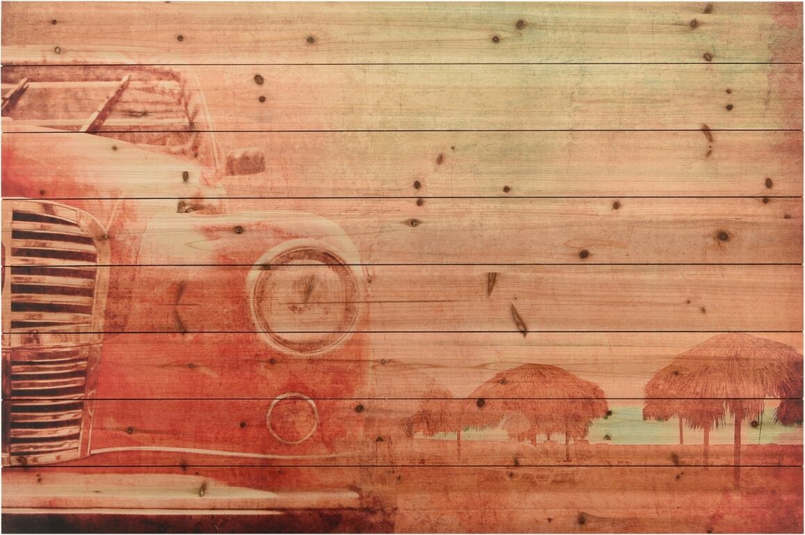 Empire Art Direct Old Car Arte de Legno Digital Print on Solid Wood Wall Art, 45