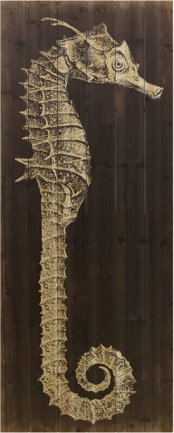 Empire Art Direct Seahorse A Arte de Legno Digital Print on Solid Wood Wall Art, 60