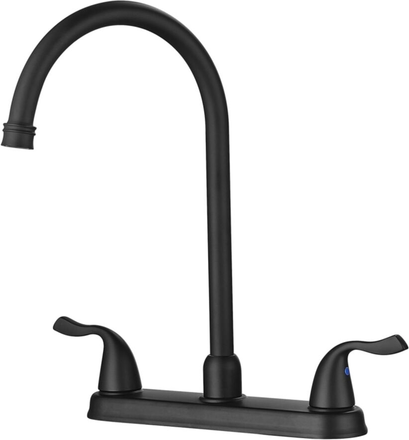 Simplie Fun Kitchen Sink Faucet with 2 Handles, 3-Hole Installation, Matte Black - Black