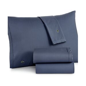Lacoste Home Solid Cotton Percale Pillowcase Pair, Standard - Vintage Indigo