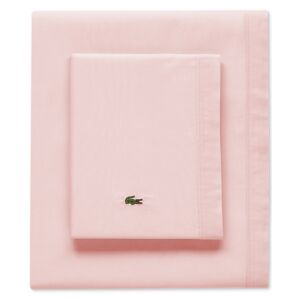 Lacoste Home Solid Cotton Percale Sheet Set, Twin - Iced Pink