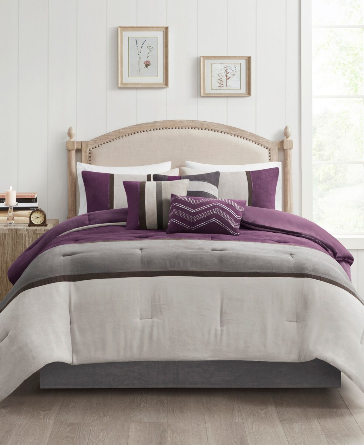 Madison Park Palisades 7-Pc. Comforter Set, Queen - Purple