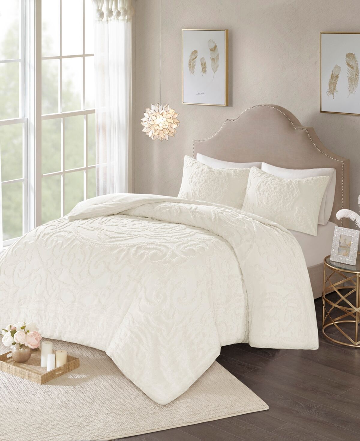 Madison Park Laetitia Medallion 3-Pc. Comforter Set, King/California King - Ivory