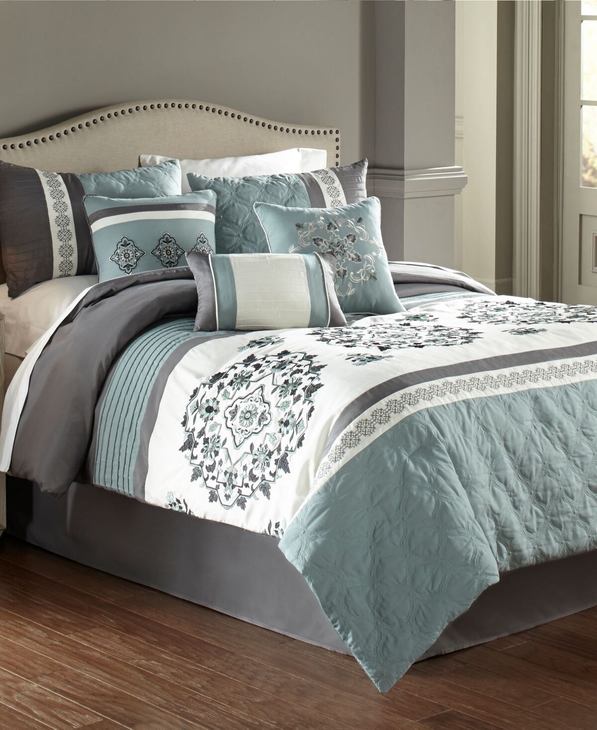 Riverbrook Home Alex 7Pc King Comforter - Blue/gray