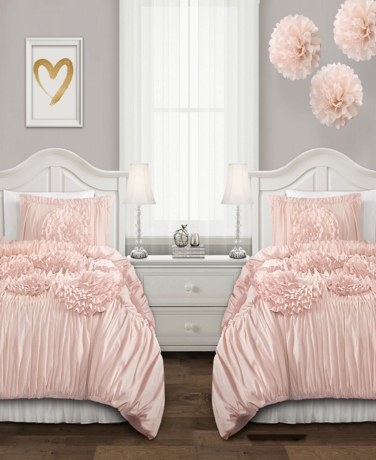 Lush Decor Serena 2Pc Twin Xl Comforter Set - Pink Blush