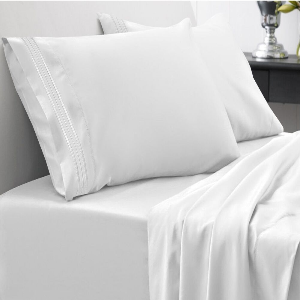 Sweet Home Collection Microfiber Queen 4-Pc Sheet Set - White