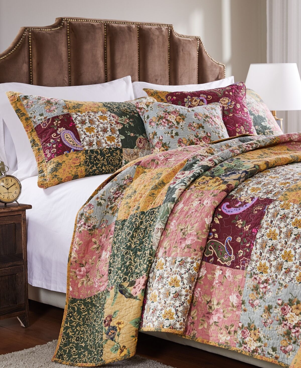 Greenland Home Fashions Antique Chic 100% Cotton Patchwork 3-Pc. Quilt, Full/Queen - Multi