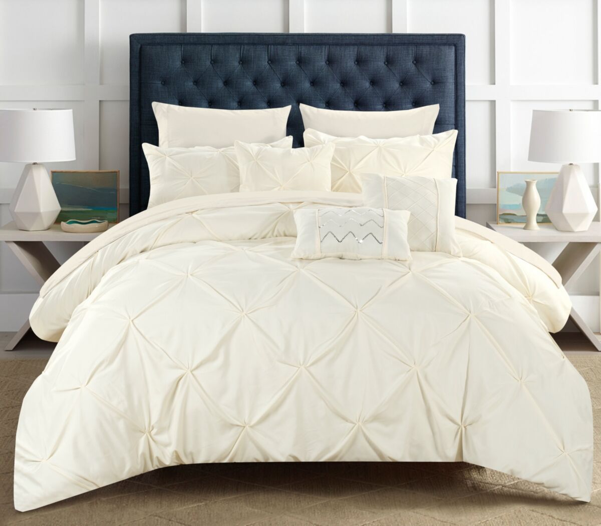 Chic Home Hannah 10 Piece Queen Comforter Set - Off-white