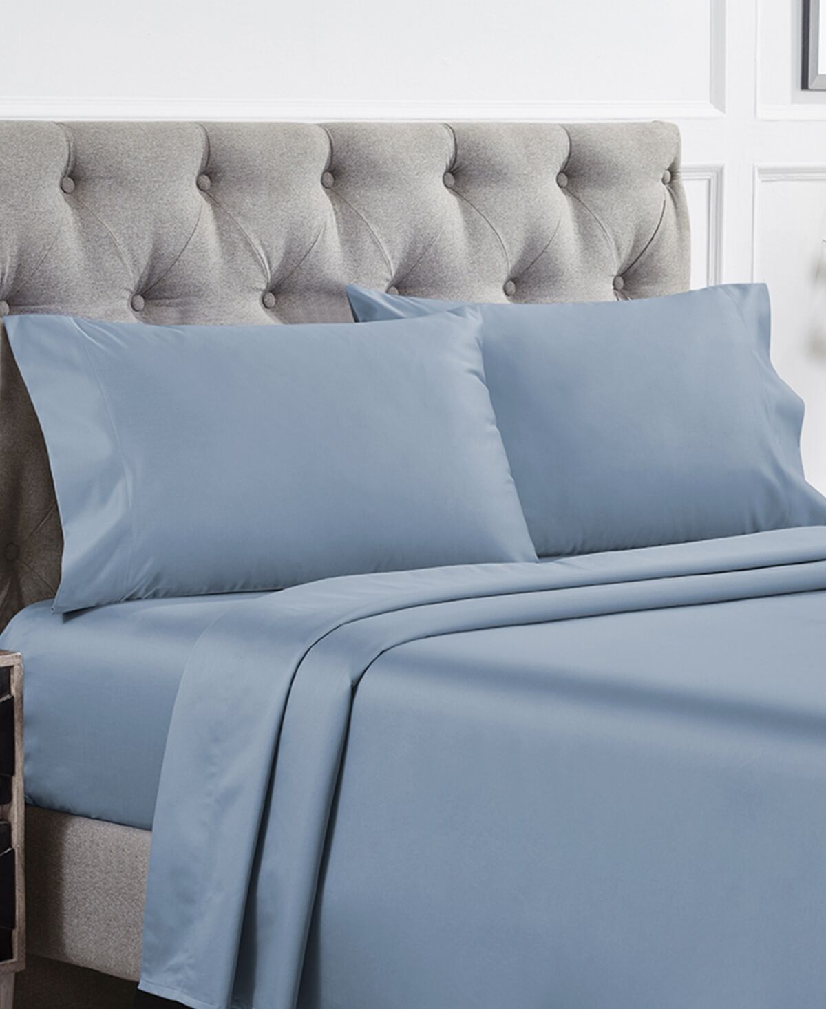 California Design Den Luxury 1000 Thread Count Bed Sheets Set - 100% Cotton Sateen - Soft, Thick & Deep Pocket - King - Blue