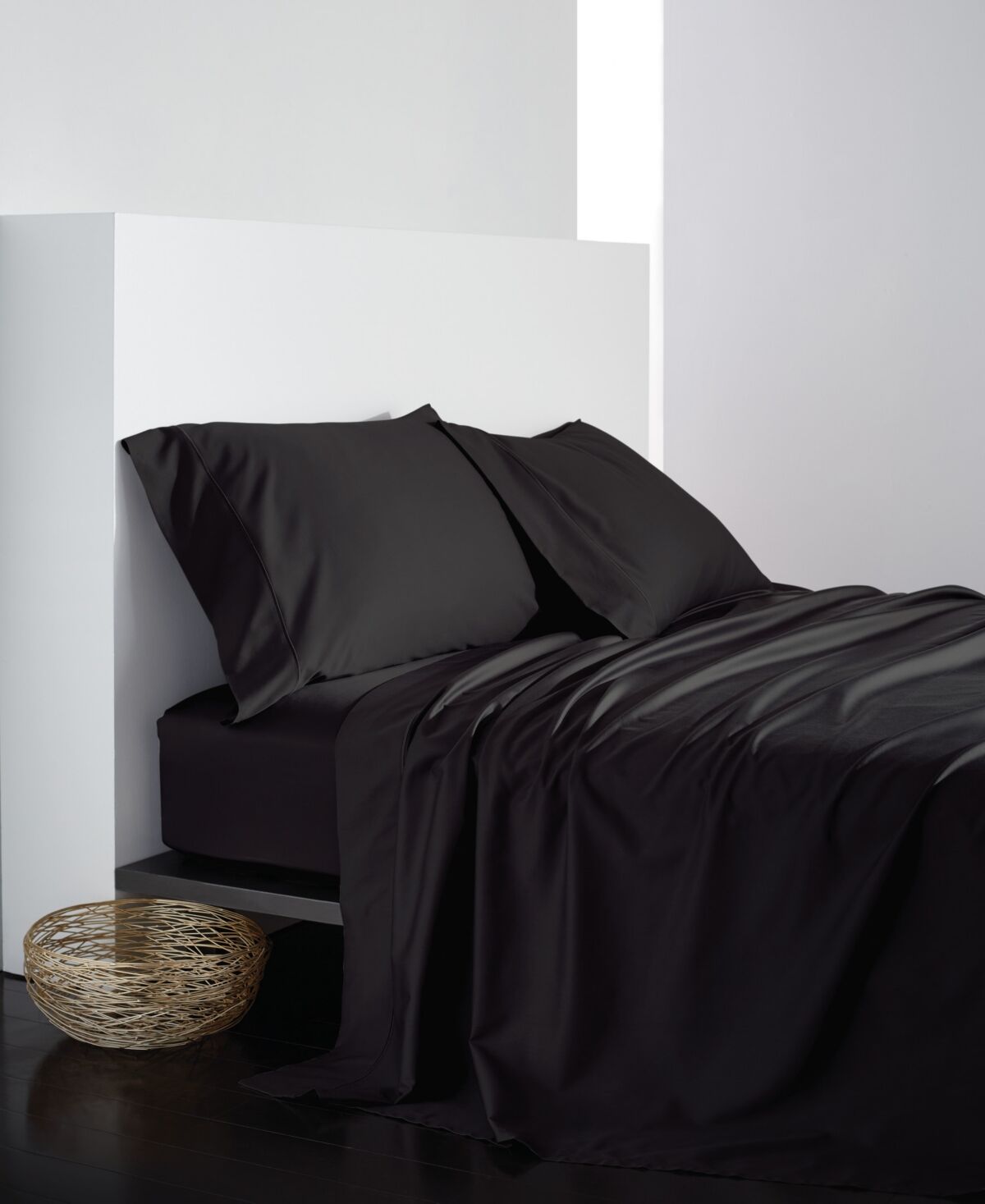 Donna Karan Collection Silk Indulgence King Flat Sheet - Black