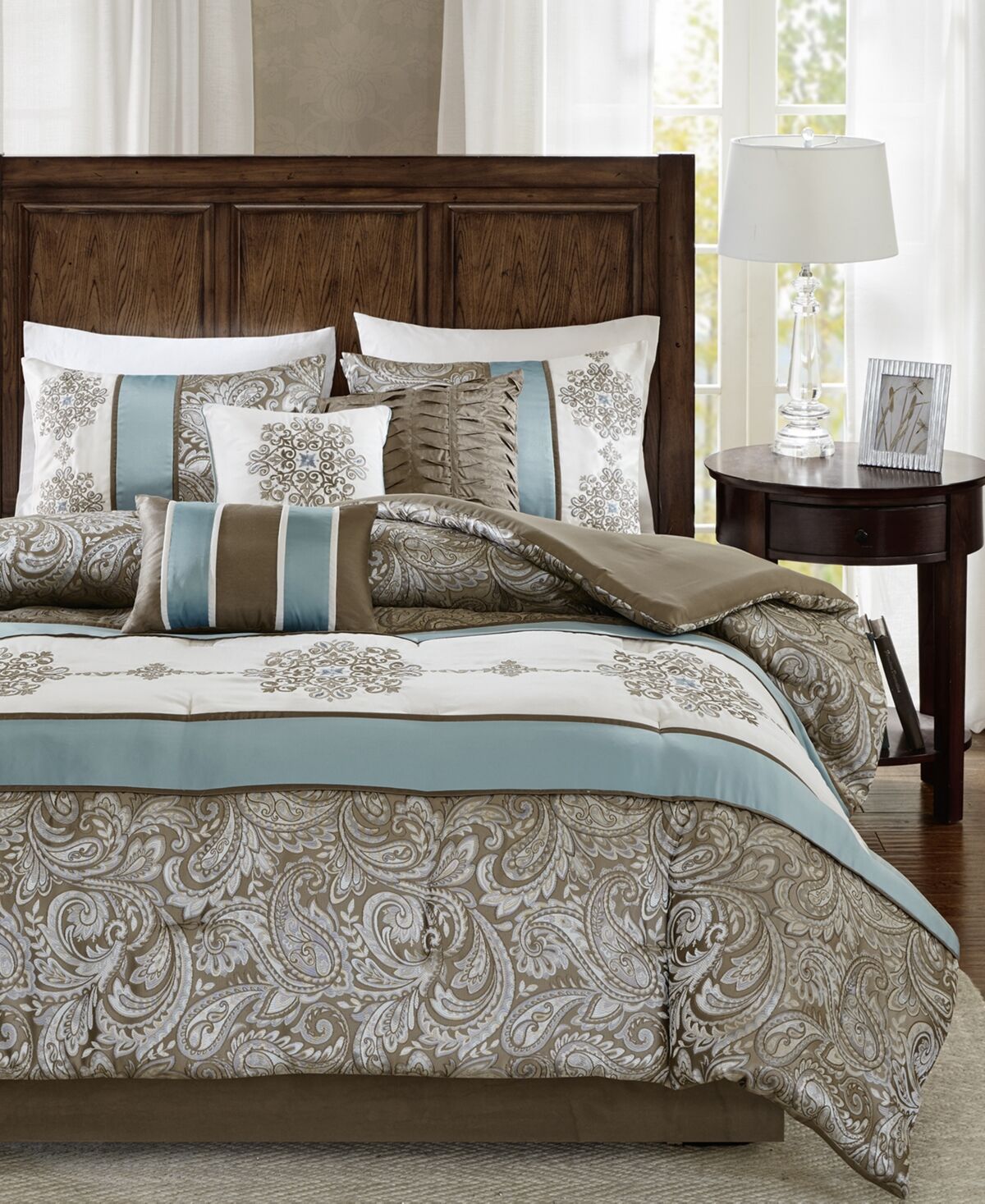 Madison Park Caroline 7-Pc. Comforter Set, California King - Blue