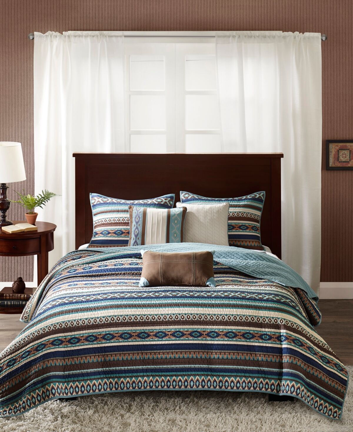 Madison Park Malone 6-Pc. Coverlet Set, Full/Queen - Blue