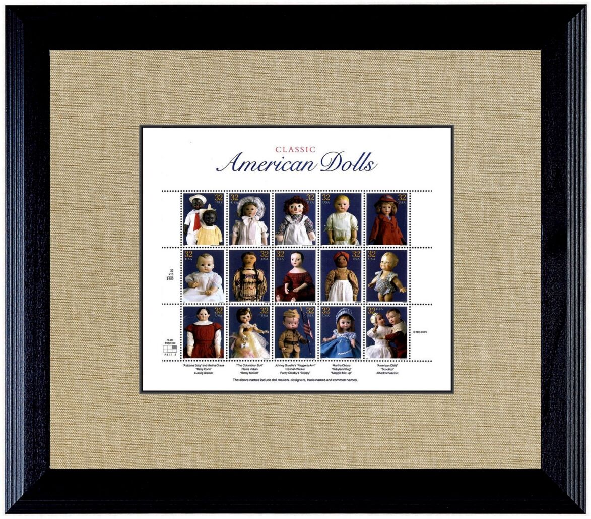 American Coin Treasures American Dolls Stamp Sheet in Wood Frame, 16