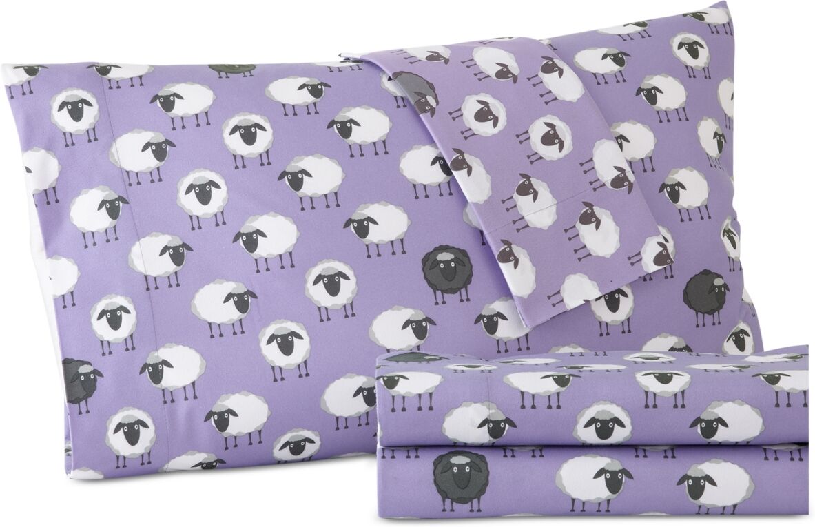 Shavel Micro Flannel Printed Queen 4-pc Sheet Set - Sheep Lavender