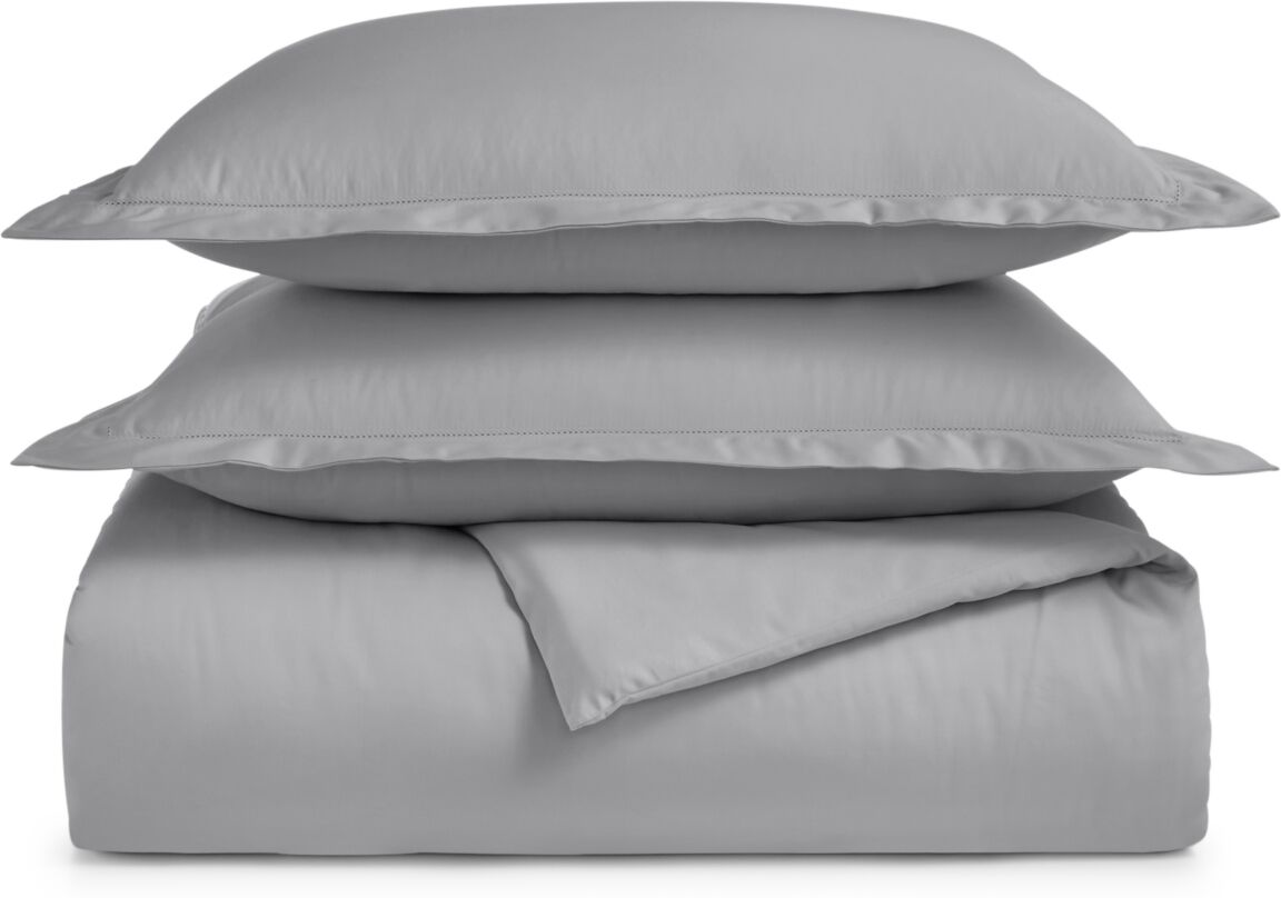 Charter Club Damask 550 Thread Count 100% Cotton 3-Pc. Duvet Cover Set, Full/Queen, Created for Macy's - Smoke (Grey)