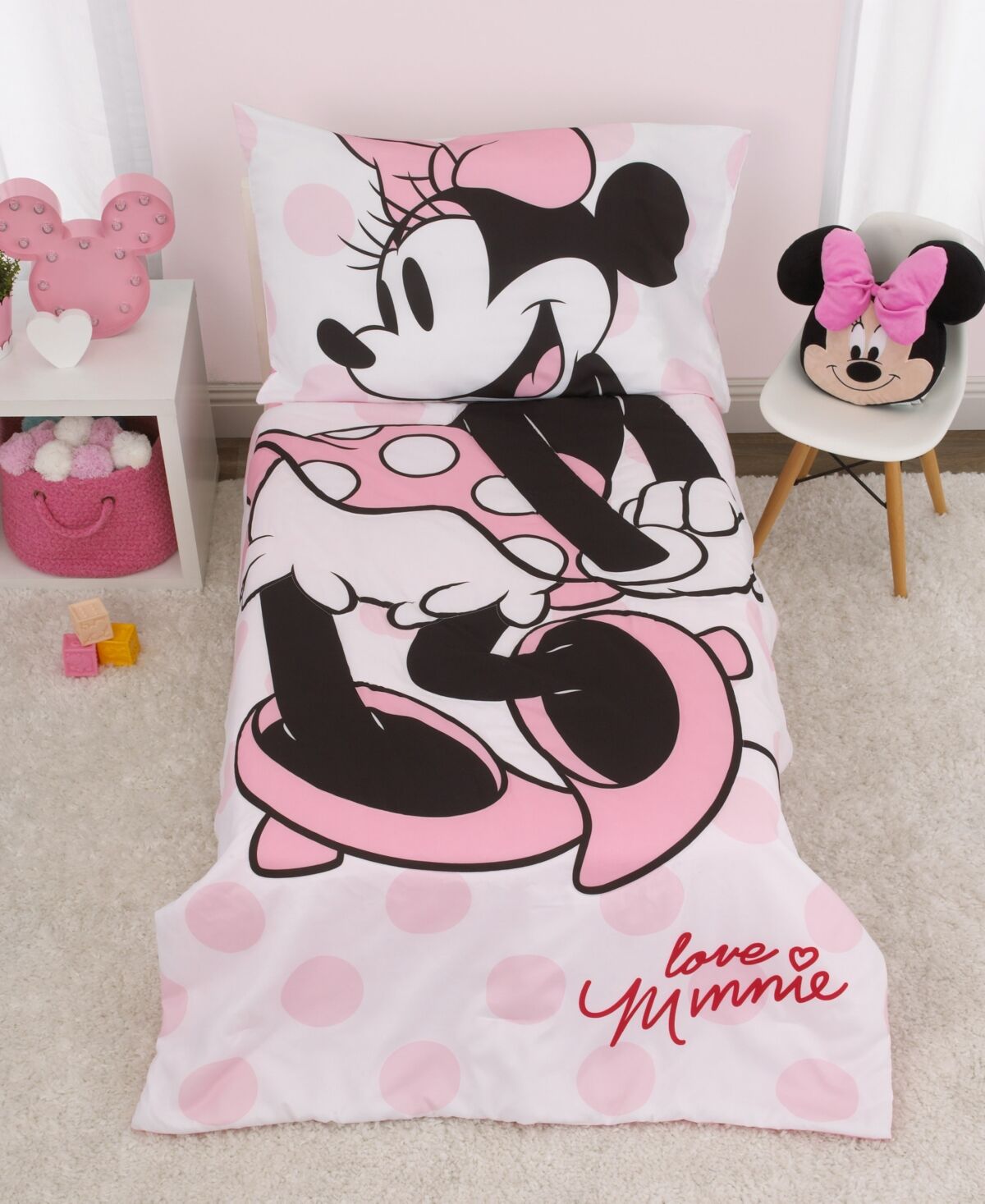 Disney Minnie Mouse 4-Piece Toddler Bedding Set - Pink