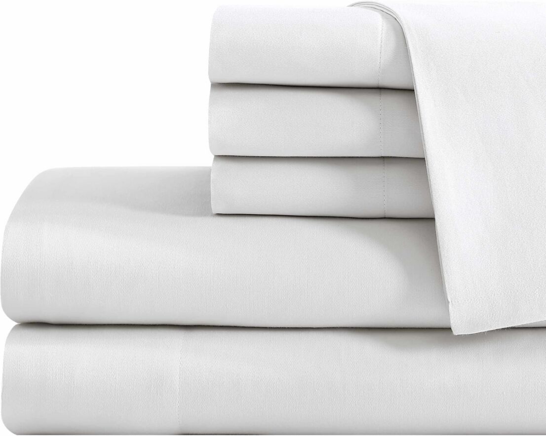 Tommy Bahama Home Solid 1000-Thread Count Sateen 6 Piece Sheet Set, Queen - Stone Gray