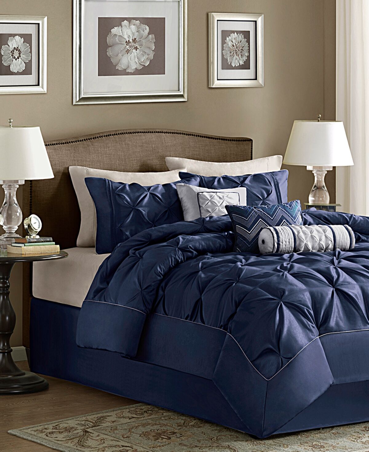 Madison Park Wilma 7-Pc. Comforter Set, California King - Navy