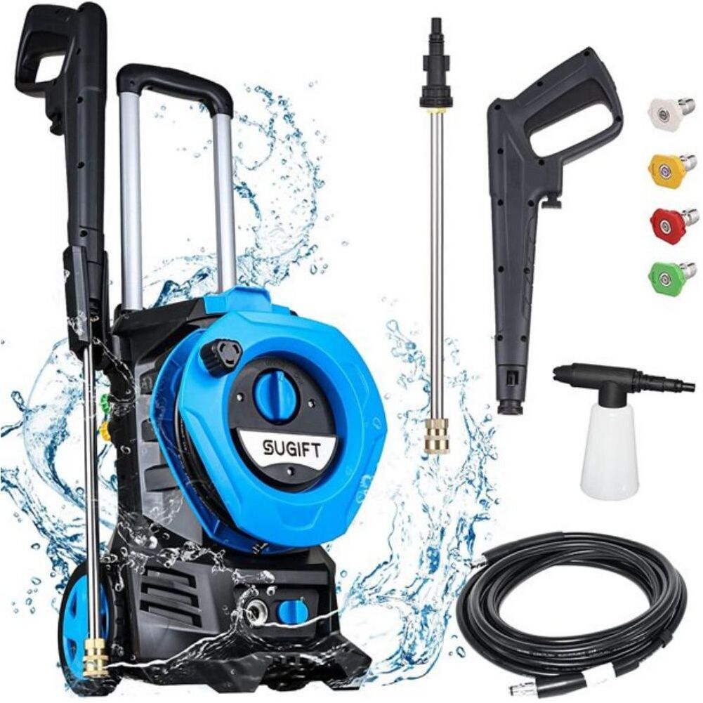 Sugift 2.0 Gpm Electric High Pressure Washer, Cleans Cars/Fences/Patios - Blue