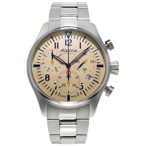 Alpina Men's Swiss Quartz Chronograph Startimer Pilot Stainless Steel Bracelet Watch 42mm - Stainless Steel