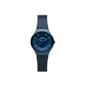 Bering Ladies' Slim Solar Stainless Steel Mesh Watch - Blue