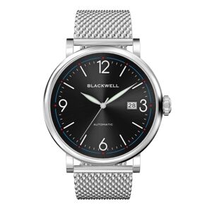 Blackwell Sunray Black Dial with Silver Tone Steel and Silver Tone Steel Mesh Watch 44 mm - Silver