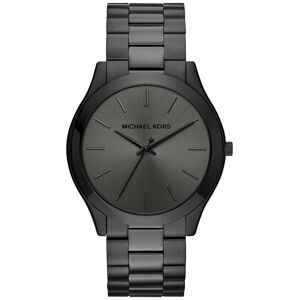 Michael Kors Unisex Slim Runway Ion-Plated Stainless Steel Bracelet Watch 44mm - Black/Black