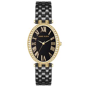 Anne Klein Women's Three-Hand Quartz Black Ceramic Bracelet Watch, 27mm - Gold-Tone, Black